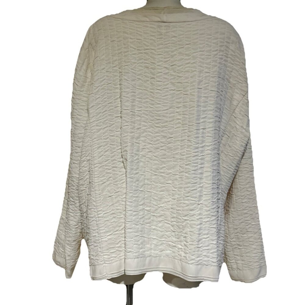 EILEEN FISHER Silk Quilted Boxy Jacket Cream Quiet Luxury Neutral Size 3X Plus - Picture 10 of 13